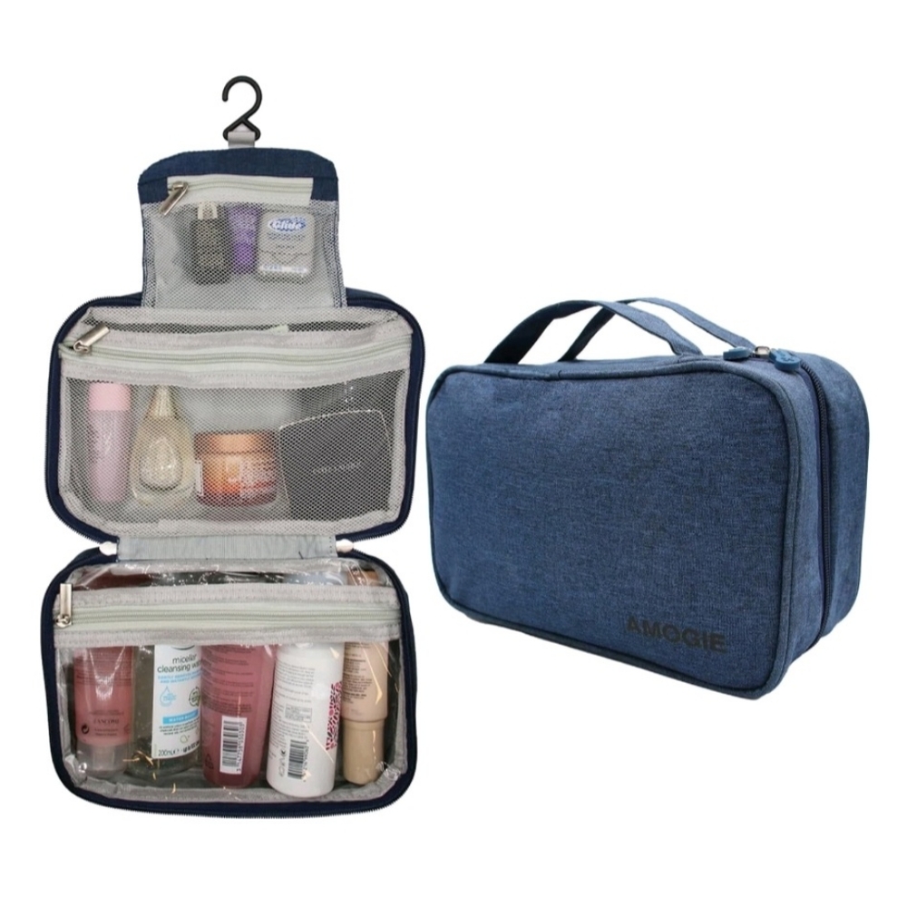 Hanging Travel Makeup And Toiletries Bag for Women and Men Navy Blue NEW